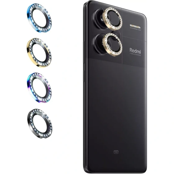 محافظ لنز دوربین شیائومی  Redmi Note 13 PRP /REDMI NOTE 11S  مدل رینگی نگین دار