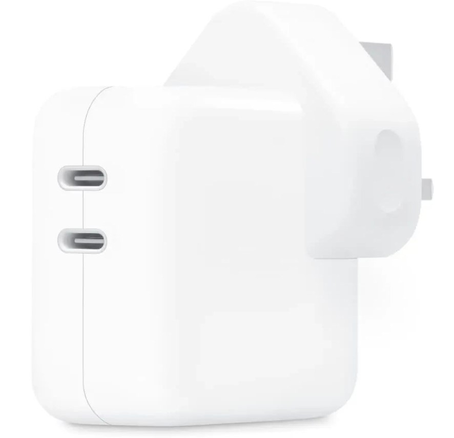 شارژر دیواری اپل مدل Dual USB-C توان 35 وات سه شاخه اورجینال