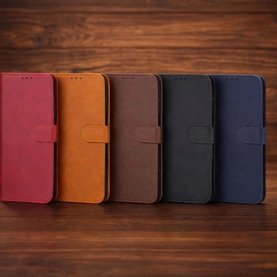 کیف کلاسوری چرمی مگنتی جا کارتی دار مناسب برای گوشی موبایل شیائومی Redmi13c-Poco c65