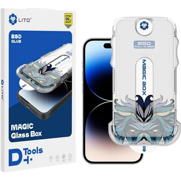 گلس محافظ صفحه نمایش اپل iPhone 15 Pro Max مدل D+ Tools با کیت نصب
